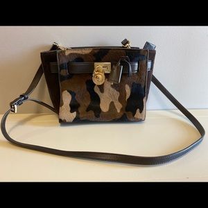 Michael Kors crossbody faux fur camo print bag